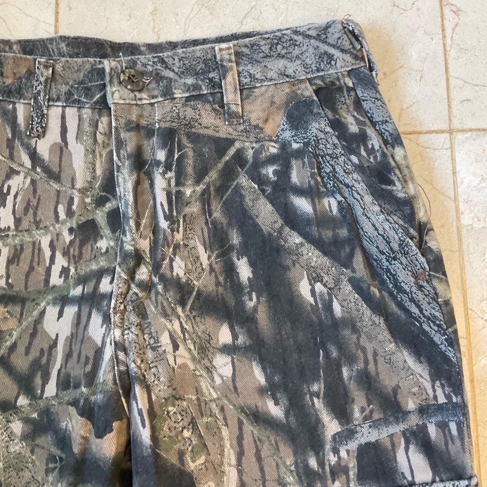 Camo hunting pants, Zip & button, side, back and leg pockets, soft, Size XS - Picture 4 of 14